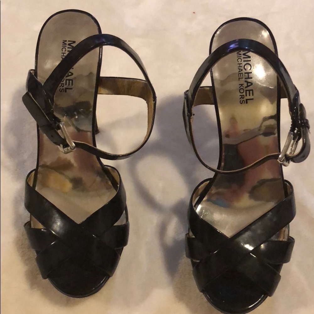 Michael Kors-  7 1/2 Black Platform Sandals